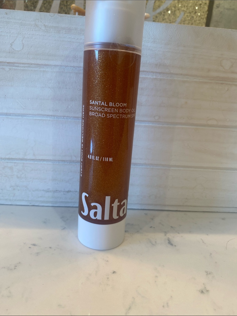 Santal Bloom Shimmering Brown Sunscreen Body Oil - Lightweight Glow